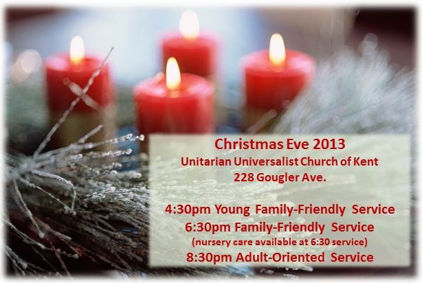 Christmas Eve 2013 4:30 PM Young Family-Friendly Service 6:30 PM Family-Friendly Service (nursery care available) 8:30 PM Adult-Oriented Service